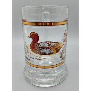 Culver European Widgcon Duck Collection Glass Mug Gold Accents